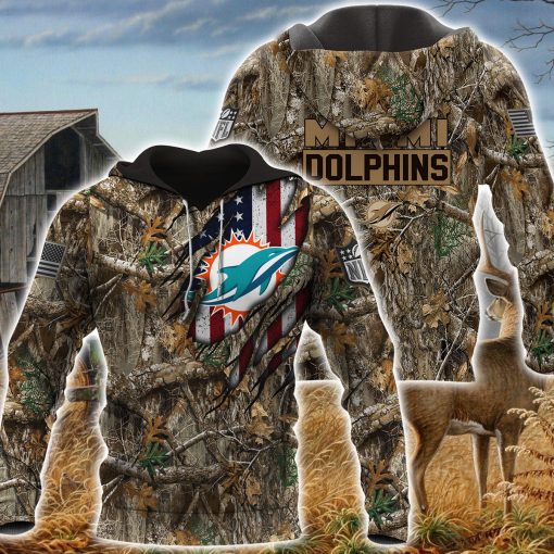 12-Miami Dolphins Hoodie Realtree Camo