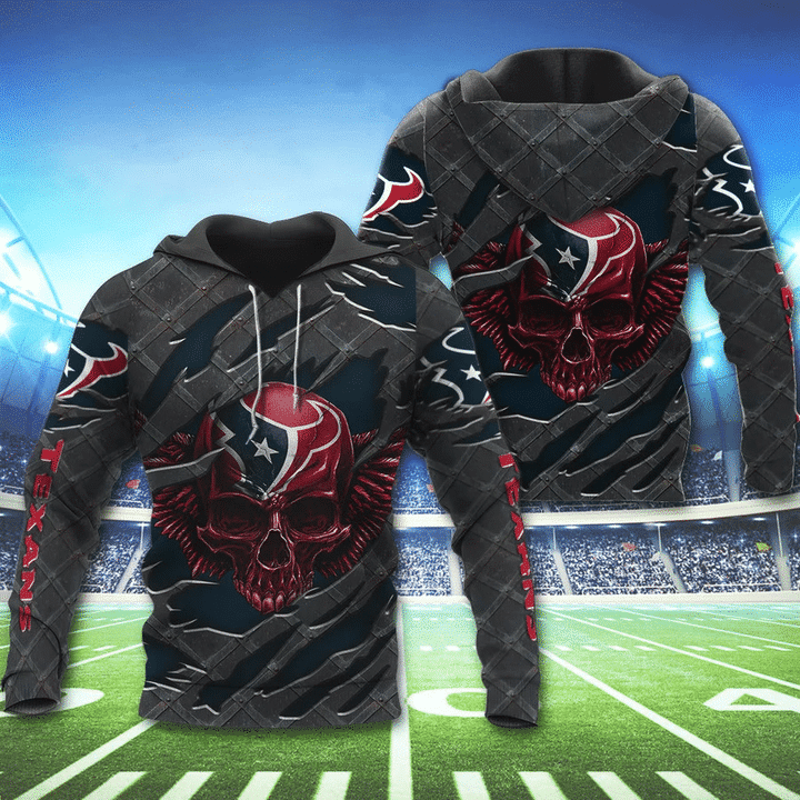 3D Skull Houston Texans Hoodies Cheap