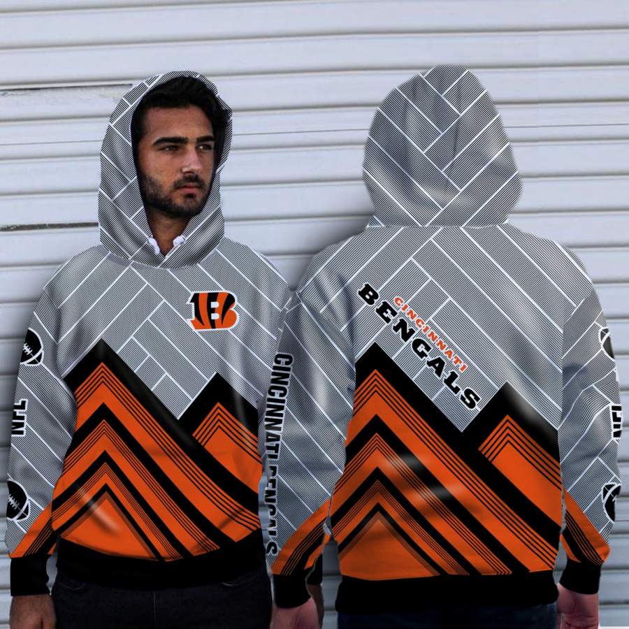 Black Cross Line Cincinnati Bengals Hoodie