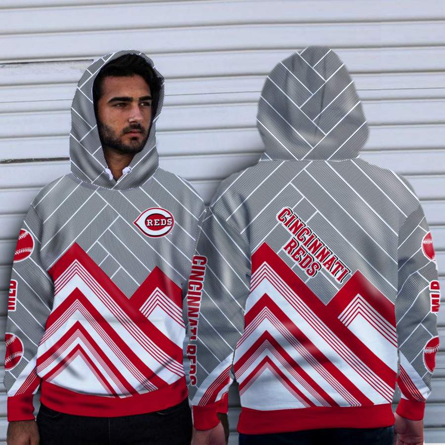 Black Cross Line Cincinnati Reds Hoodie