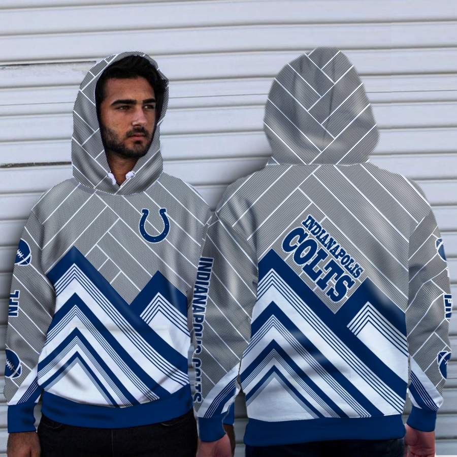 Black Cross Line Indianapolis Colts Hoodie