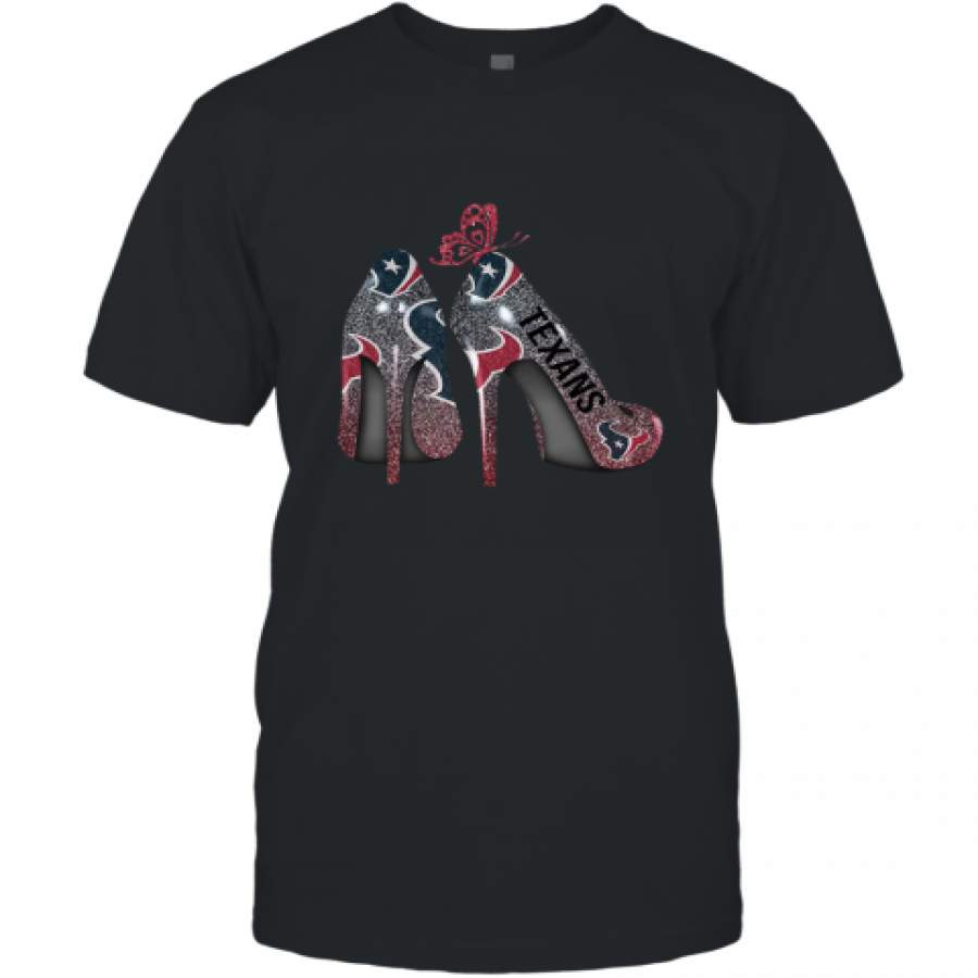 Butterfly High Heels Houston Texans T-Shirt