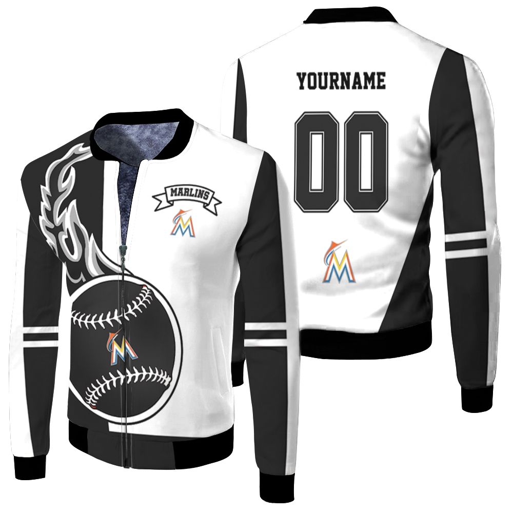 Miami Marlins 3d Fleece Bomber Jacket