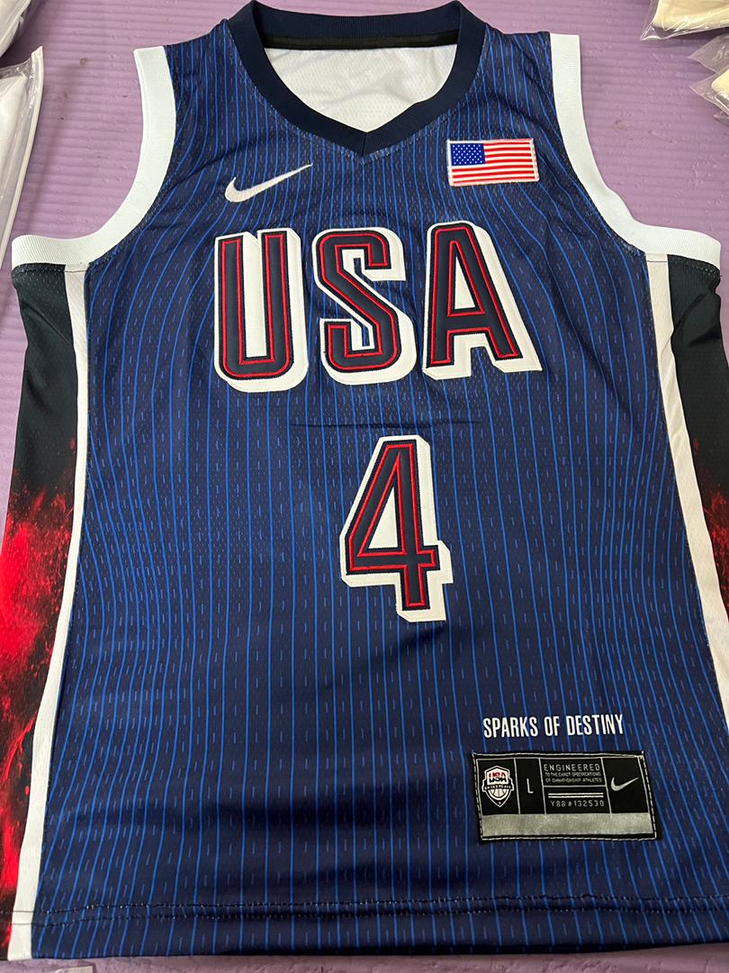 #0 Custom Patterned Men's USA Basketball National Team 2024 Jersey photo review